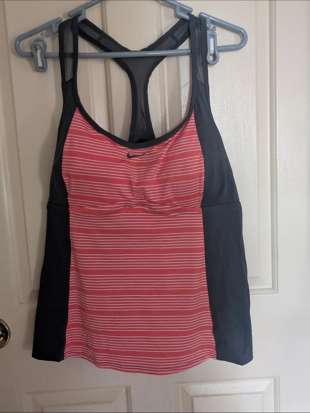 Nike Women's Coral Stripe Racerback  Tankini Swim Top 2X